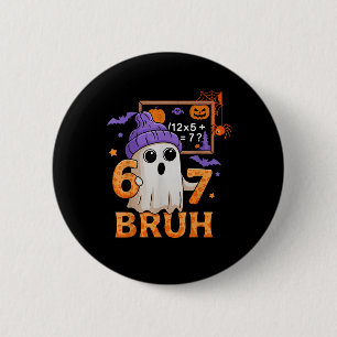67 Leraar Halloween Geest Zes Zeven Meme Wiskunde  Ronde Button 5,7 Cm