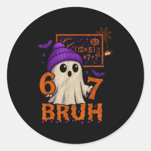 67 Leraar Halloween Geest Zes Zeven Meme Wiskunde  Ronde Sticker
