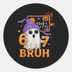 67 Leraar Halloween Geest Zes Zeven Meme Wiskunde Ronde Sticker