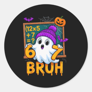 67 Leraar Halloween Geest Zes Zeven Meme Wiskunde Ronde Sticker