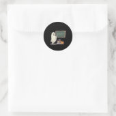 67 Leraar Halloween Geest Zes Zeven Meme Wiskunde Ronde Sticker (Tas)