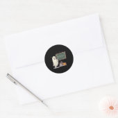 67 Leraar Halloween Geest Zes Zeven Meme Wiskunde Ronde Sticker (Envelop)