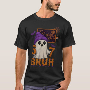 67 Leraar Halloween Geest Zes Zeven Meme Wiskunde T-shirt