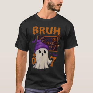 67 Leraar Halloween Geest Zes Zeven Meme Wiskunde T-shirt