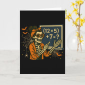 67 Leraar Halloween Skelet Zes Zeven Meme Wiskunde Kaart (Gele Bloem)