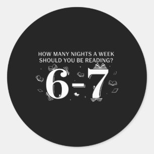 67 Leraar Hoeveel nachten per week moet je lezen R Ronde Sticker