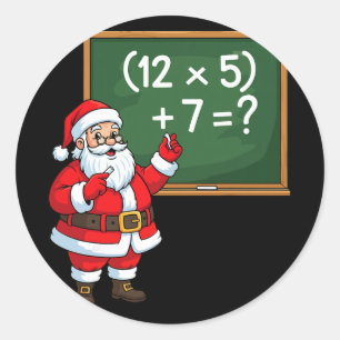 67 Leraar Kerstman Santa Zes Zeven Meme Brainrot Ronde Sticker