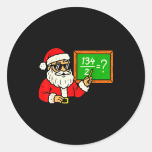 67 Leraar Kerstman Santa Zes Zeven Meme Brainrot Ronde Sticker