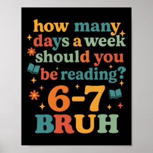 67 Lezen Ela Leraar Retro Bibliothecaris 6 7 Meme Poster
