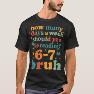 67 Lezen Ela Leraar Retro Bibliothecaris 6 7 Meme T-shirt