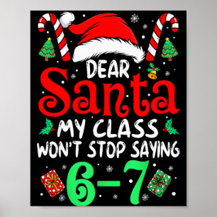 67 Lieve Kerstman 6 7 Grappige Kerstmis Zes Zeven Poster