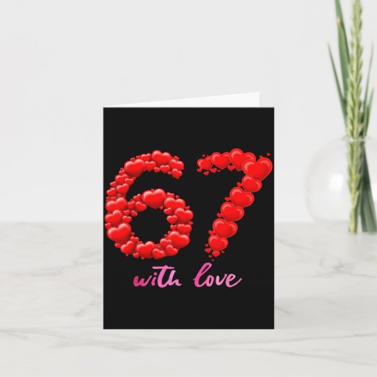 67 Love Valentine Cute Romantic Aesthetic Heart Fo Kaart (Voorkant)
