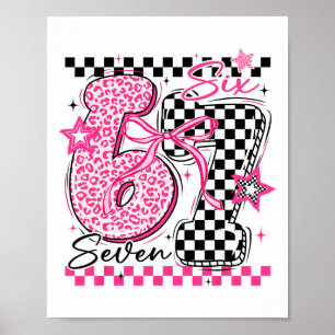 67 Luipaard Geruit Grappig Zes Zeven Meme 6-7 Thee Poster