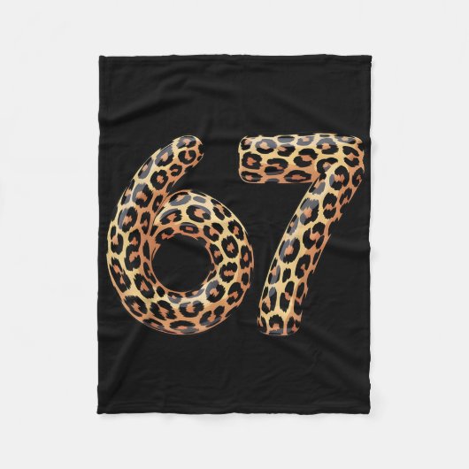 67 Luipaard Meme Grappig Zes Zeven Gen Alpha Sla Fleece Deken (Voorkant)