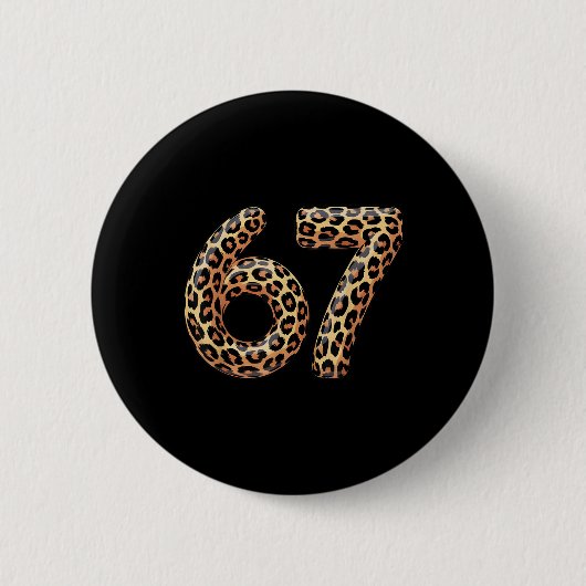 67 Luipaard Meme Grappig Zes Zeven Gen Alpha Sla Ronde Button 5,7 Cm (Voorkant)