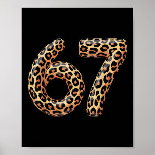 67 Luipaard Meme Grappig Zes Zeven Gen Alpha Slang Poster