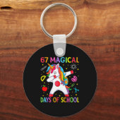 67 Magical Days Of School Unicorn Six Seven Teache Sleutelhanger (Voorkant)
