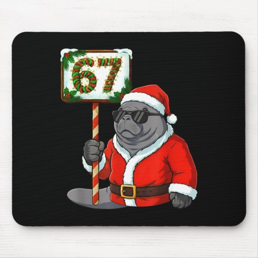 67 Manatee Christmas Six Seven Meme Brainrot Manat Muismat (Voorkant)