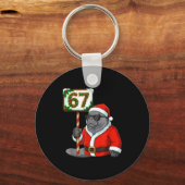 67 Manatee Christmas Six Seven Meme Brainrot Manat Sleutelhanger (Voorkant)