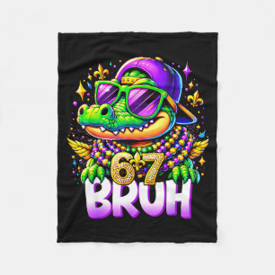67 Mardi Gras Alligator Mardigator Zes Zeven Bruh  Fleece Deken
