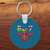 67 Mardi Gras Crawfish Beads Six Seven Carnival Bo Sleutelhanger (Voorkant)