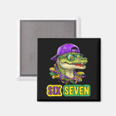 67 Mardigator Alligator Mardi Gras Zes Zeven Grapp Magneet (Voorkant / Achterkant)