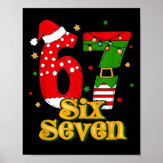 67 Mas Meme Candy Cane Six Seven Kinderen Mannen V Poster (Voorkant)