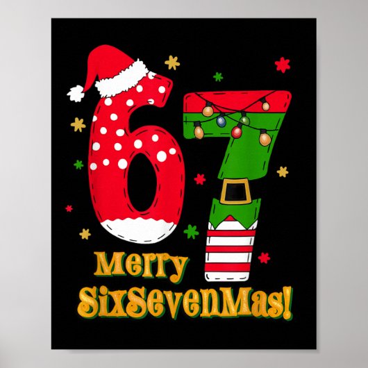 67 Mas Meme Candy Cane Six Seven Kinderen Mannen V Poster (Voorkant)
