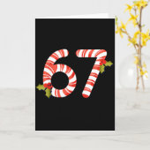 67 Mas Meme Candy Cane Zes Zeven Kinderen Mannen V Kaart (Gele Bloem)