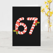 67 Mas Meme Candy Cane Zes Zeven Kinderen Mannen V Kaart (Gele Bloem)