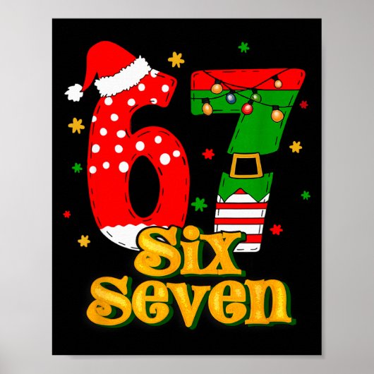 67 Mas Meme Candy Cane Zes Zeven Kinderen Mannen V Poster (Voorkant)