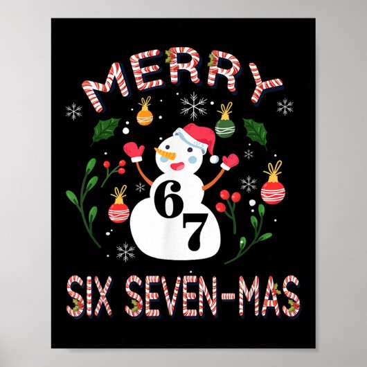 67 Mas Meme Kerststok Zes Zeven Kinderen Mannen Vr Poster (Voorkant)