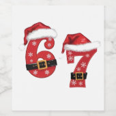 67 Mason Let's Get Sandy Christmas 67 Meme Funny Wijn Etiket (Enkel label)