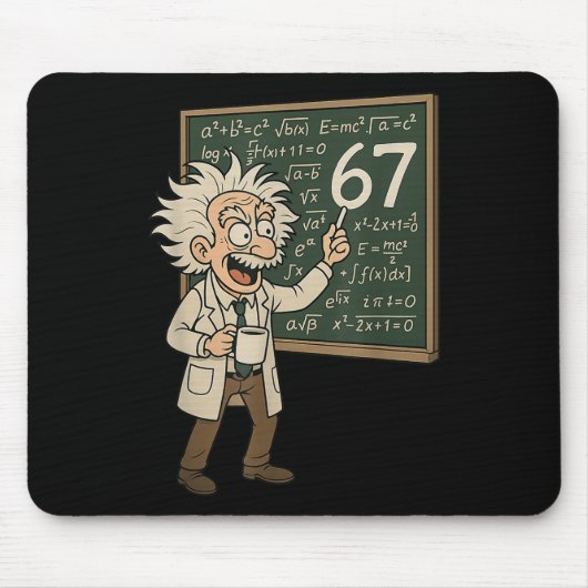 67 Math Meme Funny Professor Genius Chalkboard Muismat (Voorkant)