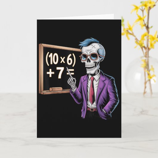67 Math Teacher Meme Brainrot Six Seven Halloween  Kaart (Gele Bloem)