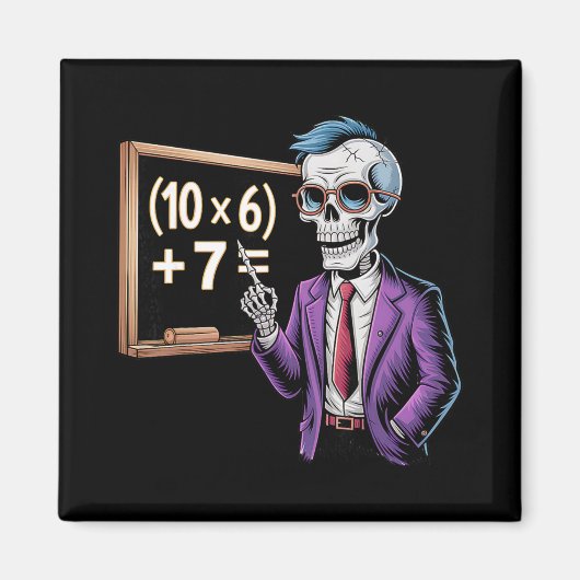 67 Math Teacher Meme Brainrot Six Seven Halloween  Magneet (Voorkant)