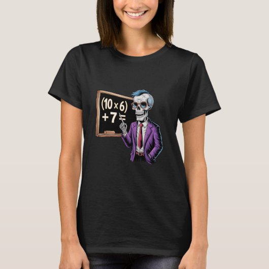67 Math Teacher Meme Brainrot Six Seven Halloween  T-shirt (Voorkant)