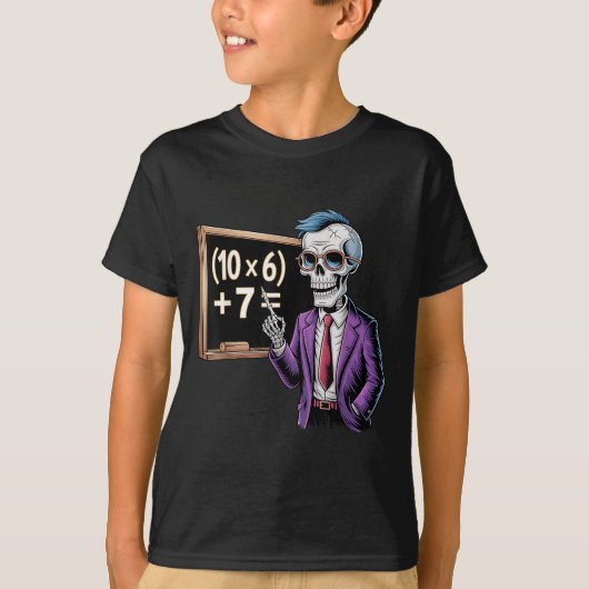 67 Math Teacher Meme Brainrot Six Seven Halloween  T-shirt (Voorkant)