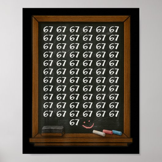 67 Math Teacher Overload Six Seven Brainrot Meme C Poster (Voorkant)