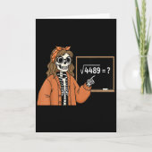 67 Math Teacher Skeleton Halloween Root 4489 Messy Kaart (Voorkant)