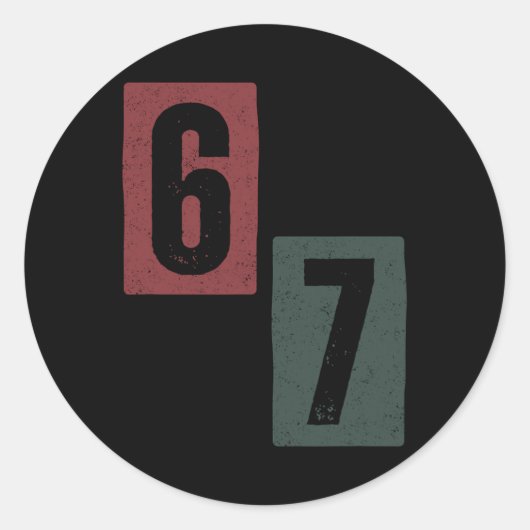 67 Meme 1  Ronde Sticker (Voorkant)