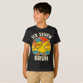 67 Meme 6 7 Bruh Duck Dabbing Six Seven Bruh Funny T-shirt (Voorkant volledig)