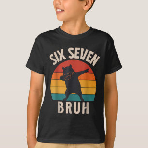 67 Meme 6 7 Dabbing Capyra Zes Zeven Bruh Grappig T-shirt
