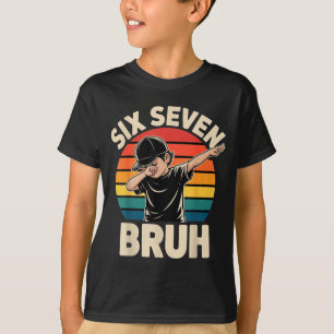 67 Meme 6 7 Dabbing Jongen Zes Zeven Bruh Grappig T-shirt