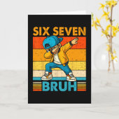 67 Meme 6 7 Dabbing Jongens Zes Zeven Bruh Kindere Kaart (Gele Bloem)