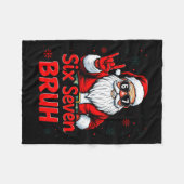 67 Meme 6 7 Funny Christmas Santa Rock On Six Seve Fleece Deken (Voorkant (Horizontaal))