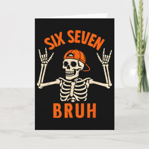 67 Meme 6 7 Grappige Halloween Skelet Rock On Zes Kaart