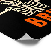 67 Meme 6 7 Grappige Halloween Skelet Rock On Zes Poster (Hoek)