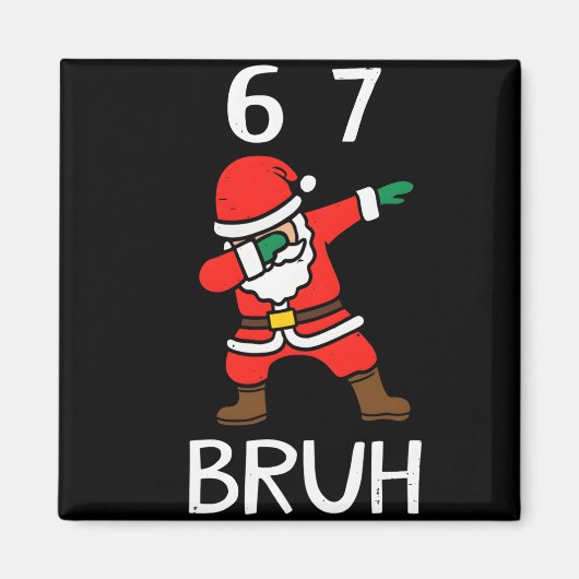 67 Meme 6 7 Grappige Kerstman Dabbing Six Zeven Magneet (Voorkant)
