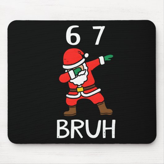 67 Meme 6 7 Grappige Kerstman Dabbing Zes Zeven Muismat (Voorkant)
